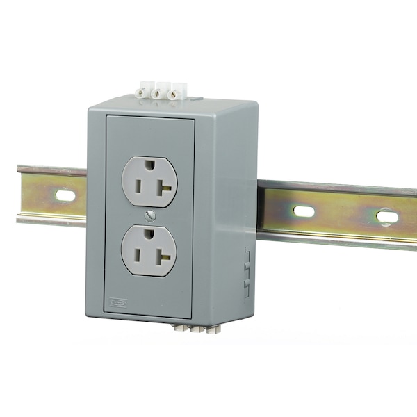 Duplex Straight Blade Receptacle, 5-20R, 20 A, 125V AC, 2 Pole, 3 Wire, Grounded